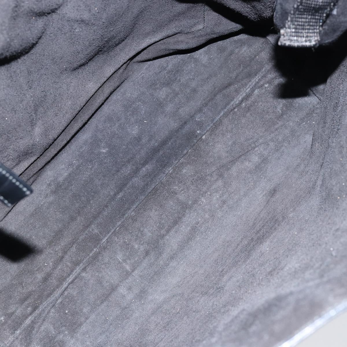 PRADA Tote Bag Leather Black Silver Auth 155205