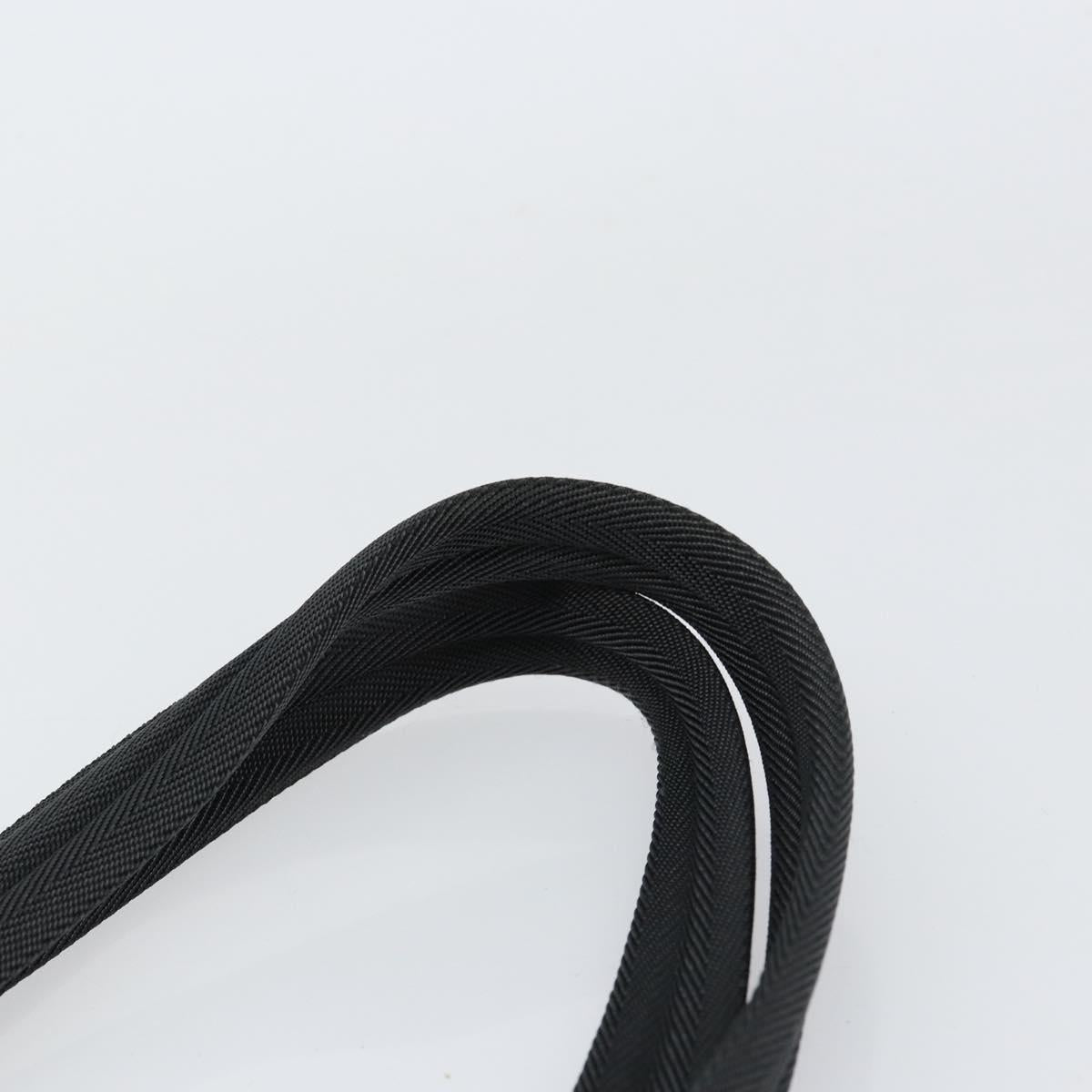 PRADA Tote Bag Leather Black Silver Auth 155205