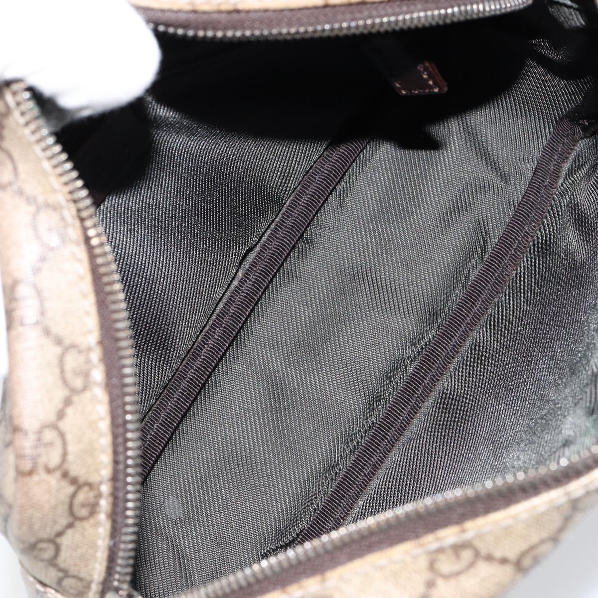 GUCCI GG Supreme Shoulder Bag PVC Beige Silver 114291 Auth 155206