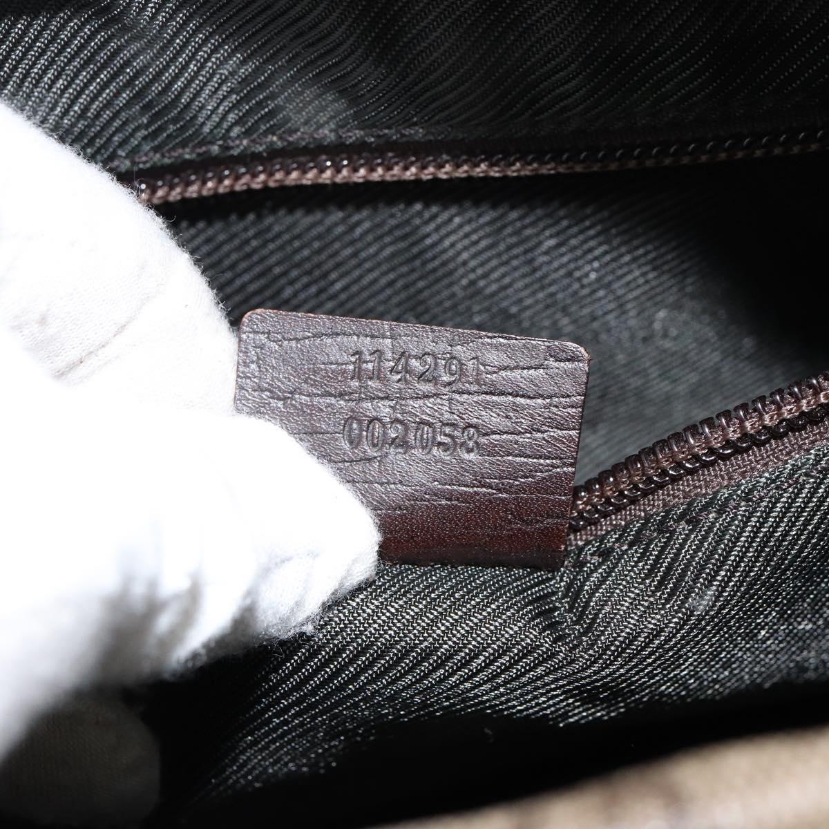 GUCCI GG Supreme Shoulder Bag PVC Beige Silver 114291 Auth 155206