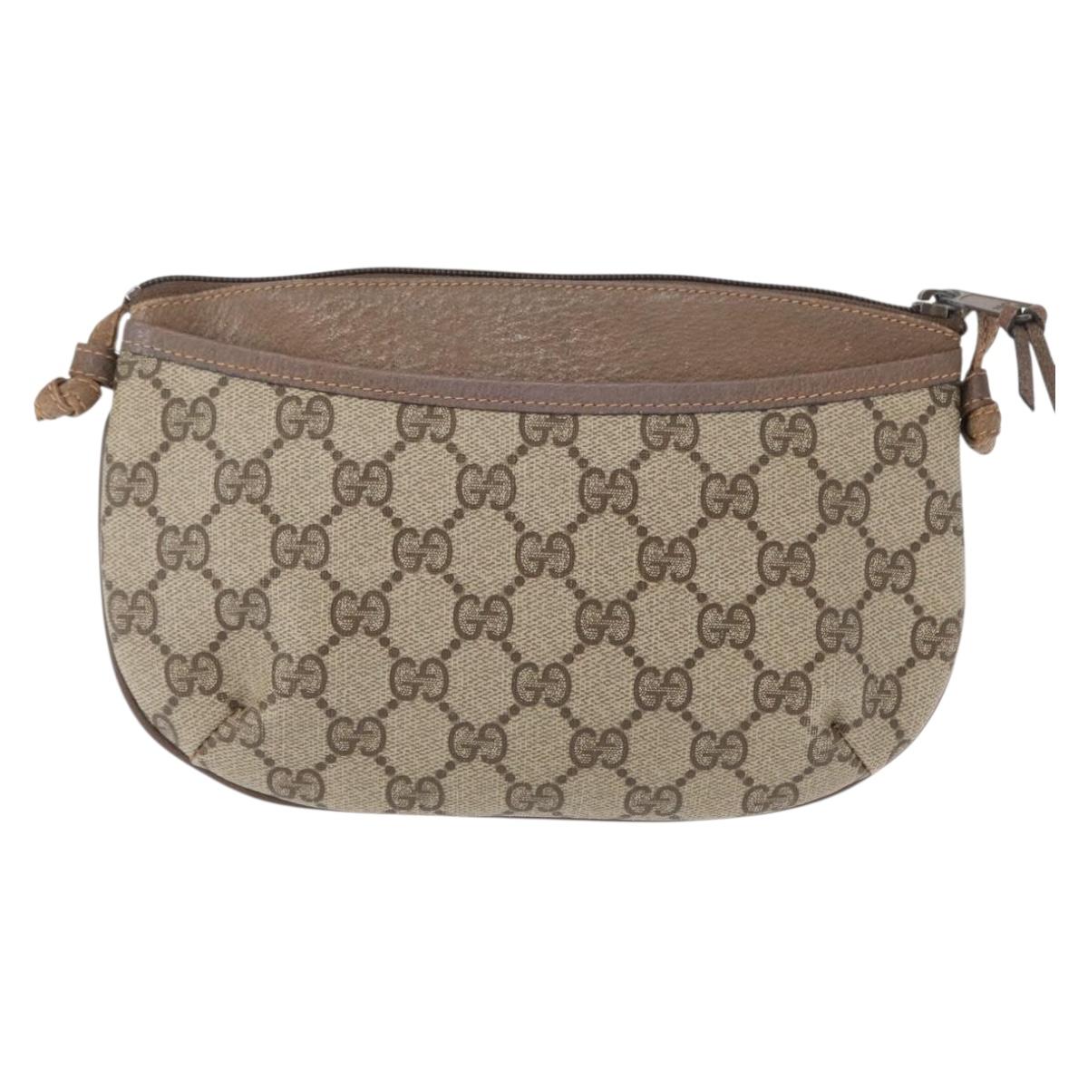 GUCCI GG Supreme Shoulder Bag PVC Beige 904 02 020 Auth 155207