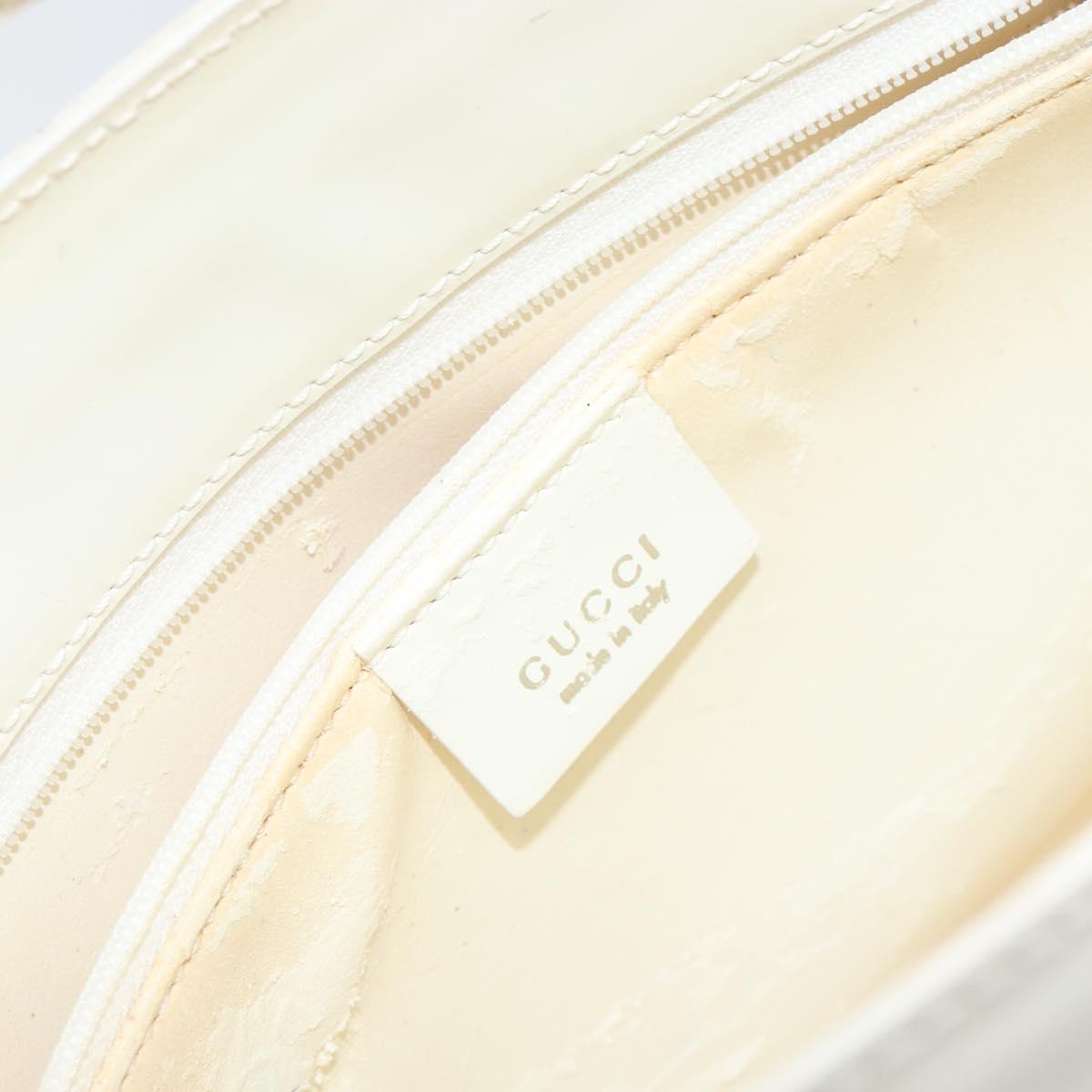 GUCCI Shoulder Bag Patent leather White 001 3034 2123 Auth 155209