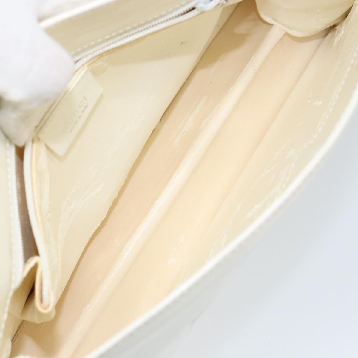 GUCCI Shoulder Bag Patent leather White 001 3034 2123 Auth 155209