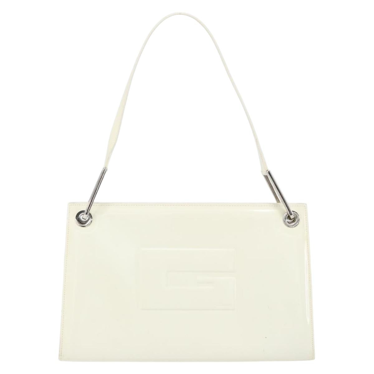 GUCCI Shoulder Bag Patent leather White 001 3034 2123 Auth 155209