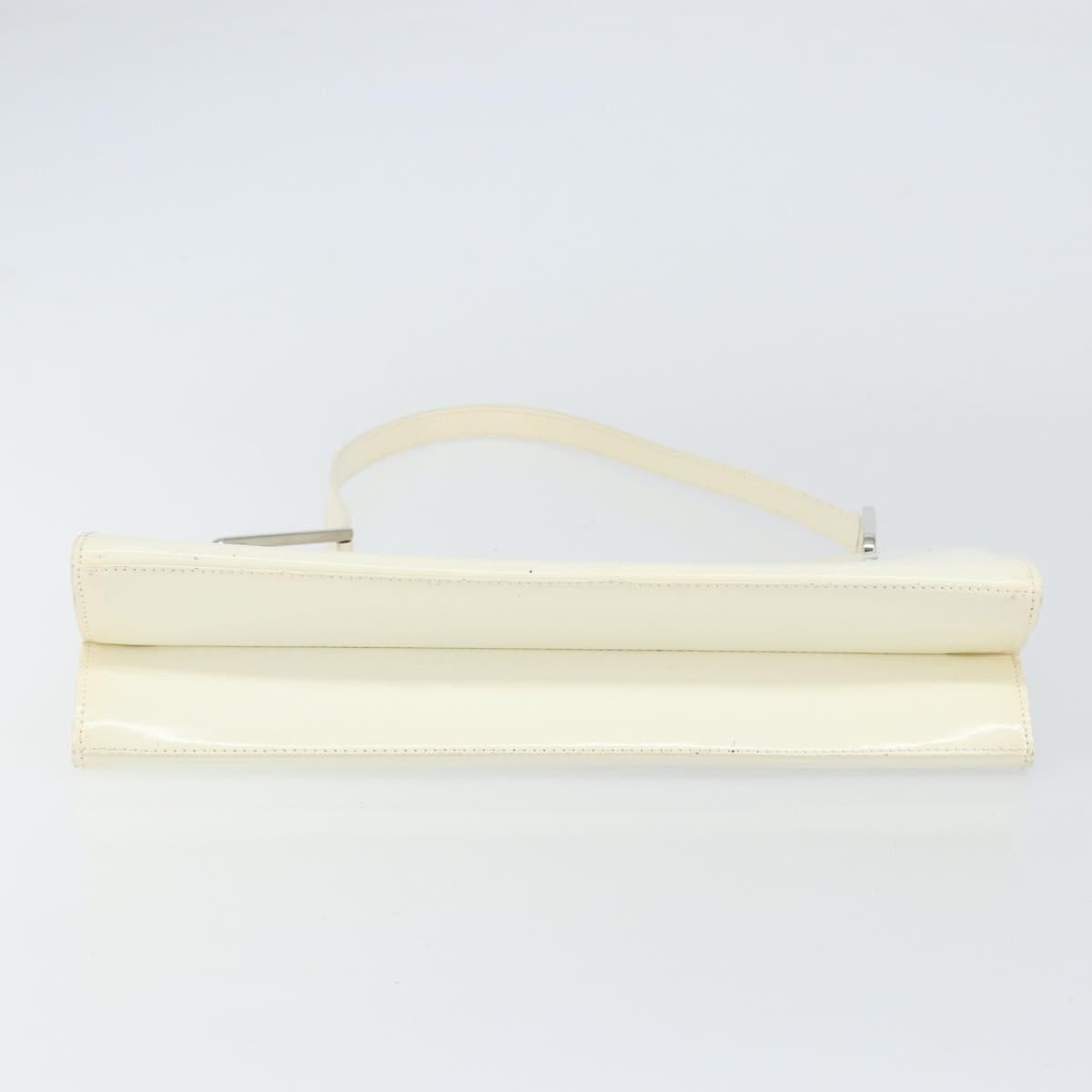 GUCCI Shoulder Bag Patent leather White 001 3034 2123 Auth 155209