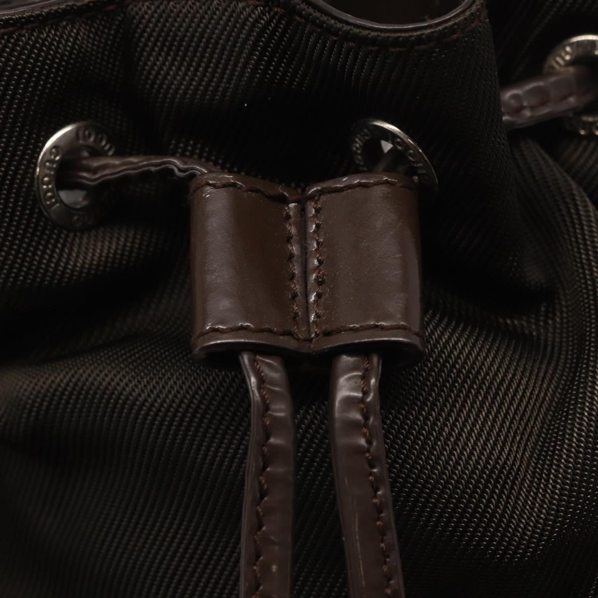 GUCCI Bamboo Hand Bag Nylon 2way Khaki Silver 003 2854 0060 5 Auth 155210