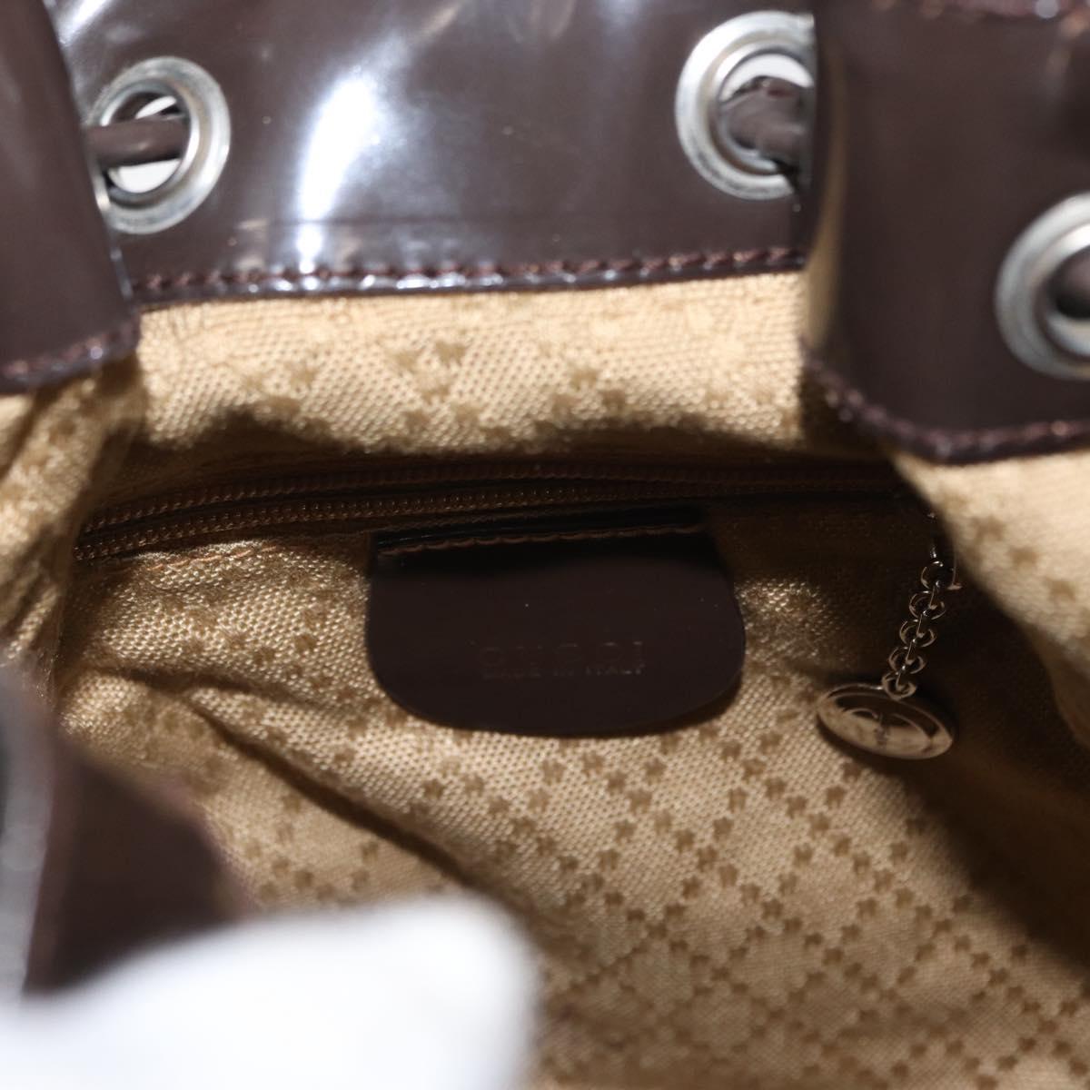 GUCCI Bamboo Hand Bag Nylon 2way Khaki Silver 003 2854 0060 5 Auth 155210