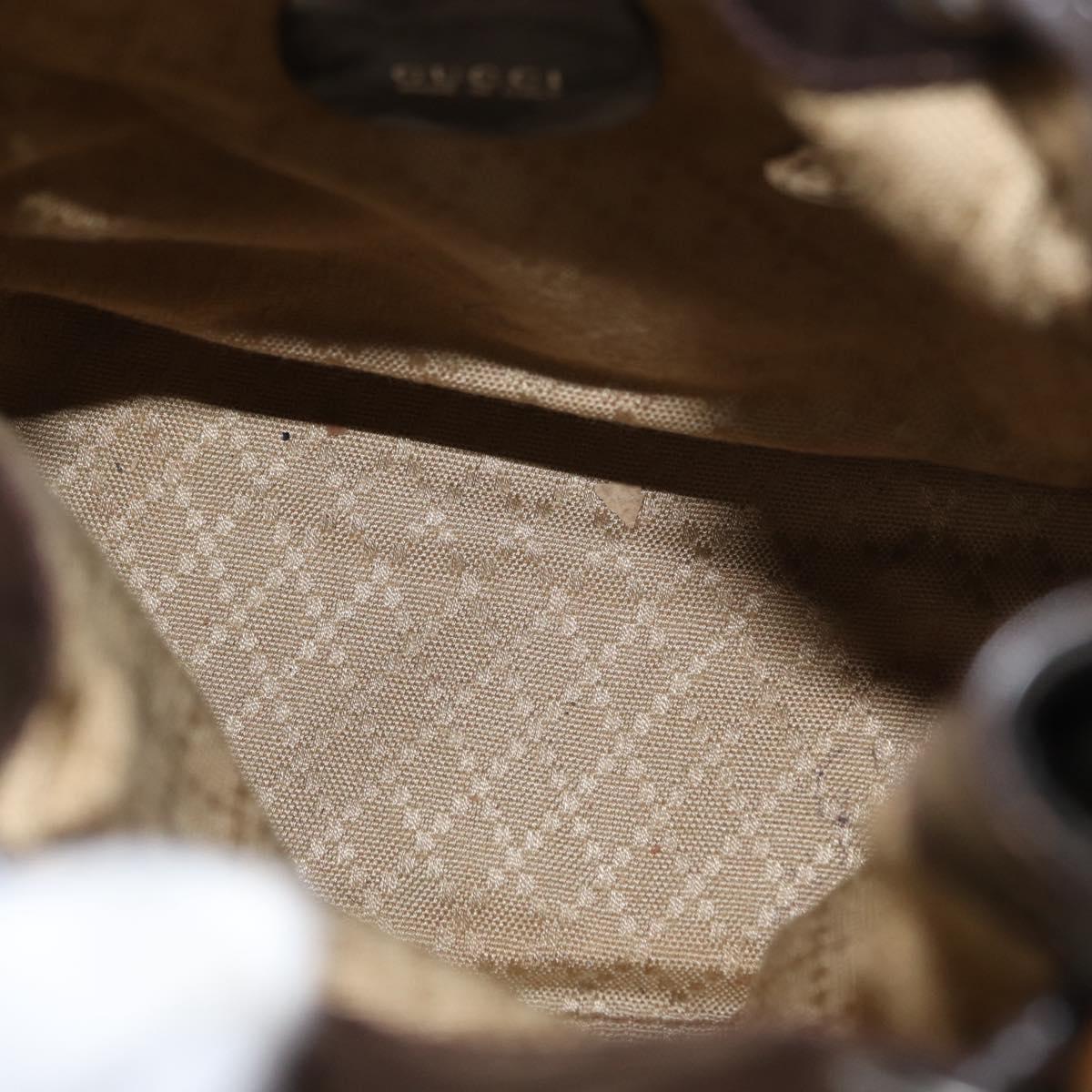 GUCCI Bamboo Hand Bag Nylon 2way Khaki Silver 003 2854 0060 5 Auth 155210