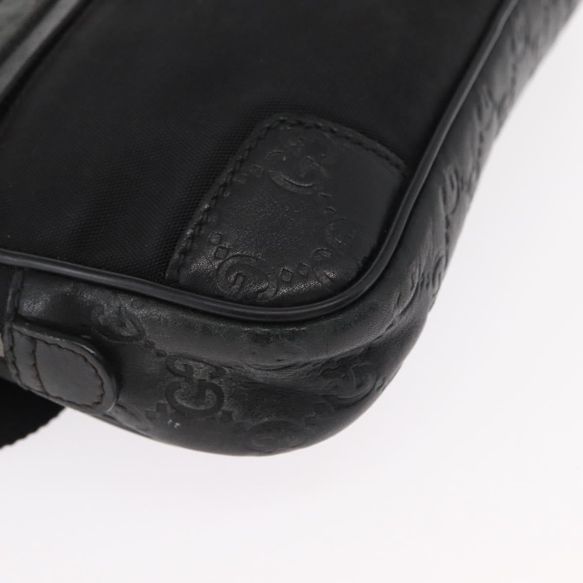 GUCCI Guccissima Waist bag Nylon Black 162417 Auth 155211
