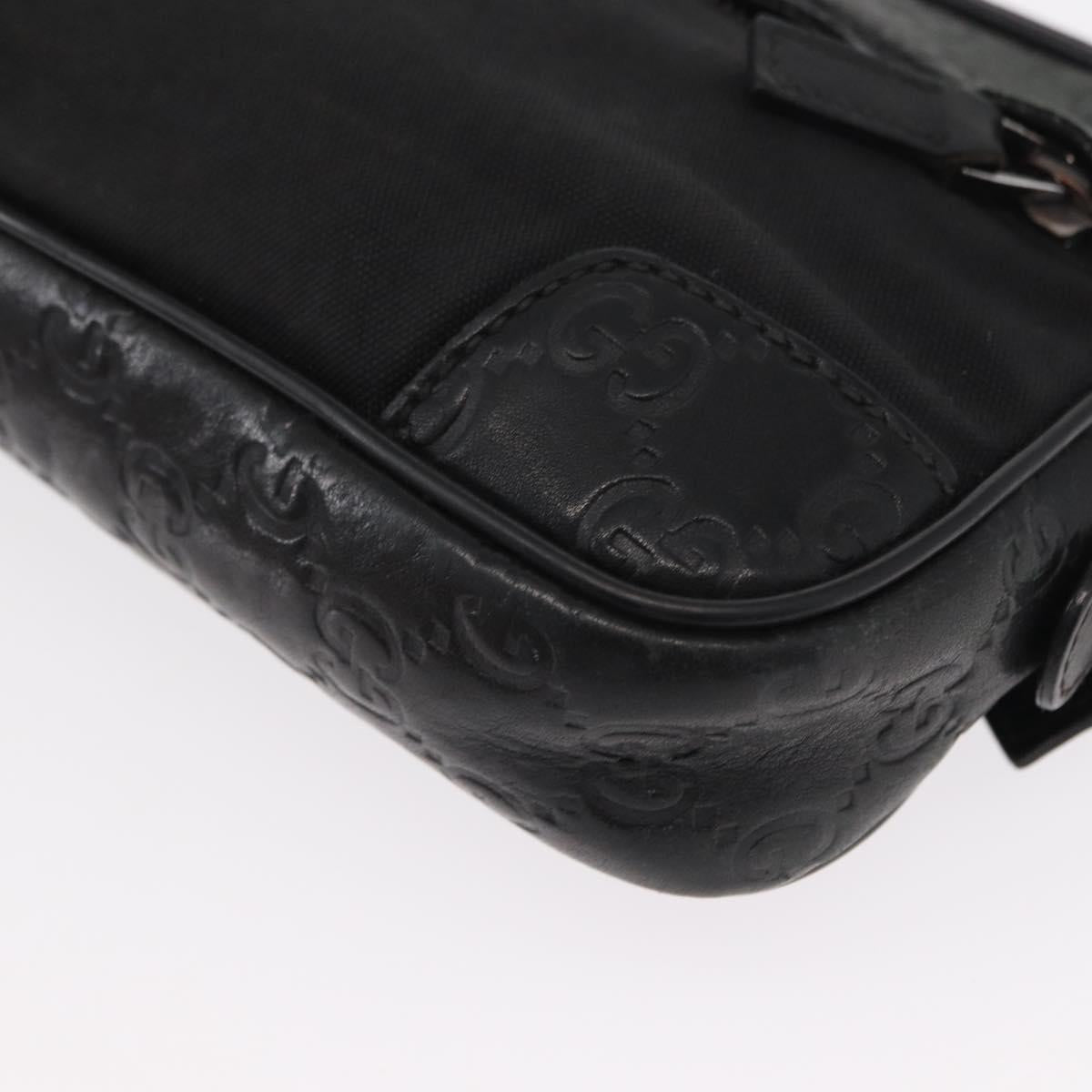 GUCCI Guccissima Waist bag Nylon Black 162417 Auth 155211