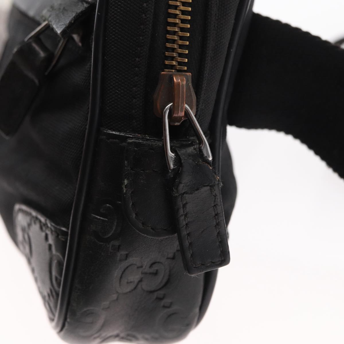 GUCCI Guccissima Waist bag Nylon Black 162417 Auth 155211
