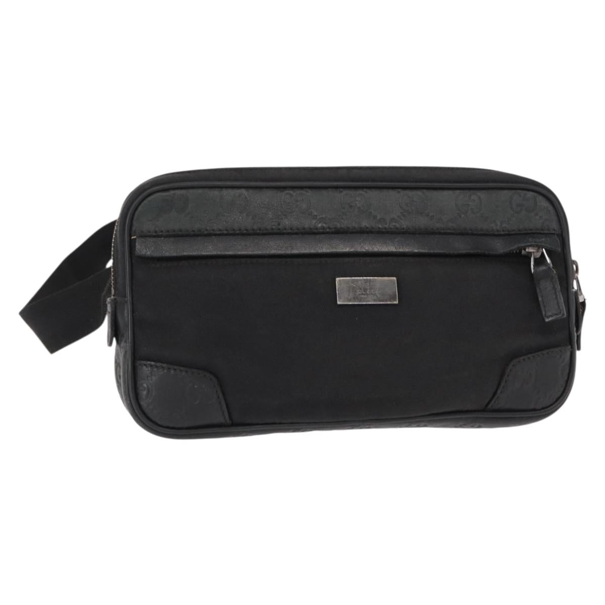 GUCCI Guccissima Waist bag Nylon Black 162417 Auth 155211