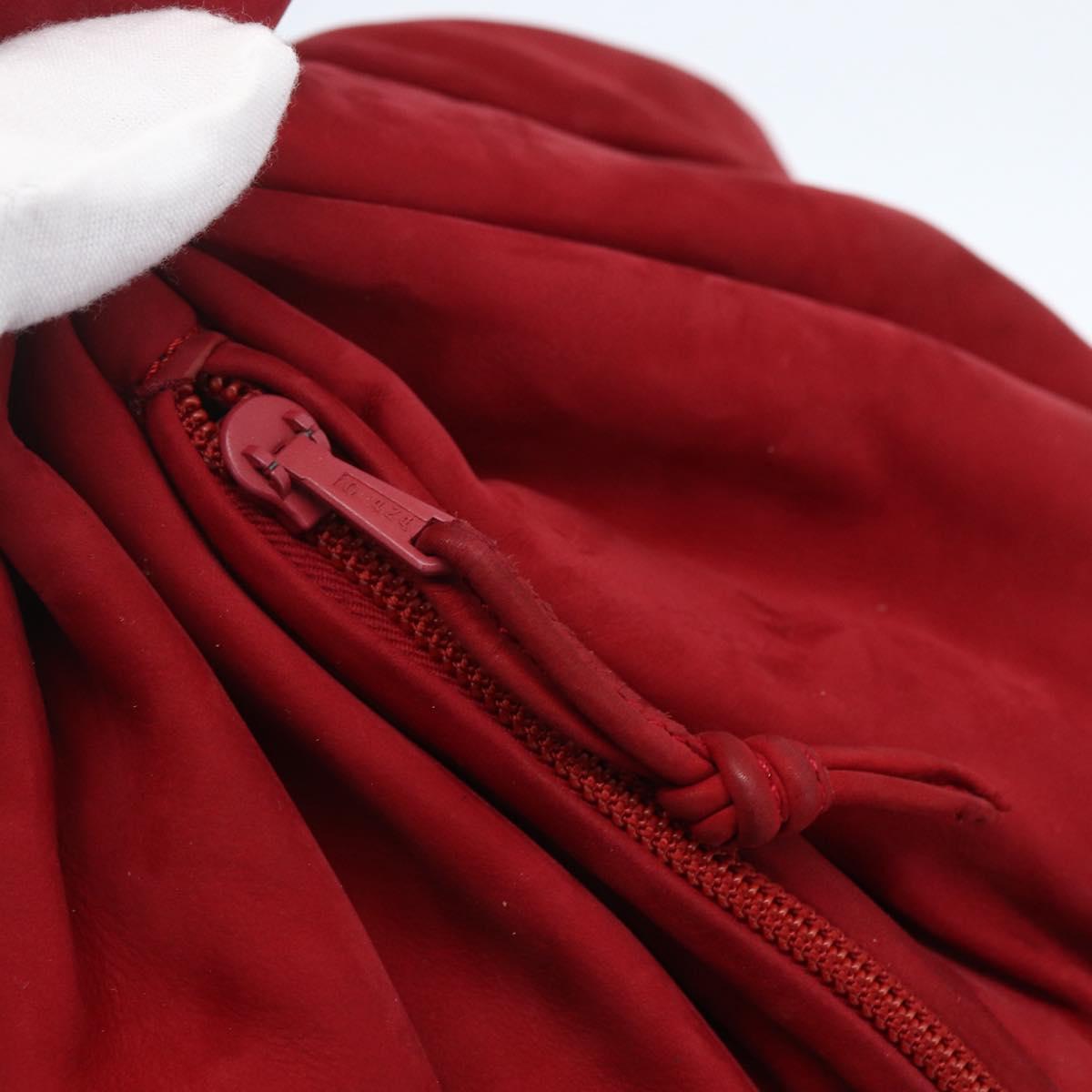 LOEWE Shoulder Bag Suede Red Auth 155213