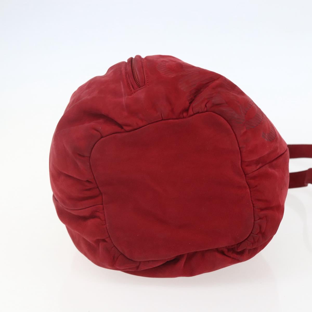 LOEWE Shoulder Bag Suede Red Auth 155213