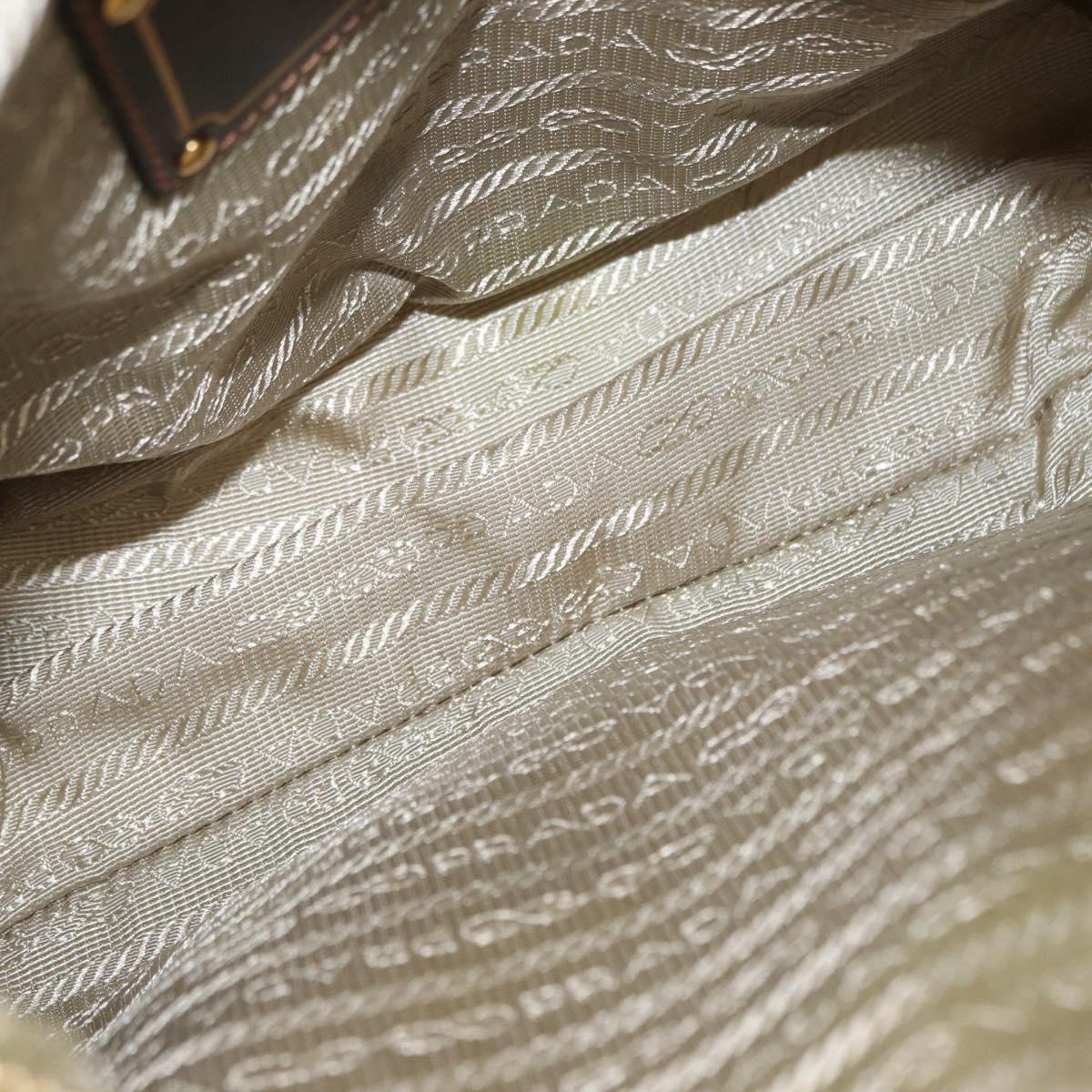 PRADA Shoulder Bag Nylon Green Gold Auth 155214