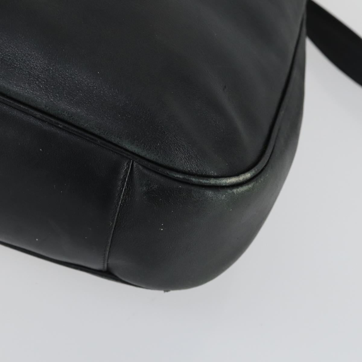 GUCCI Bamboo Hand Bag Leather 2way Black Gold 001 2854 1577 Auth 155217