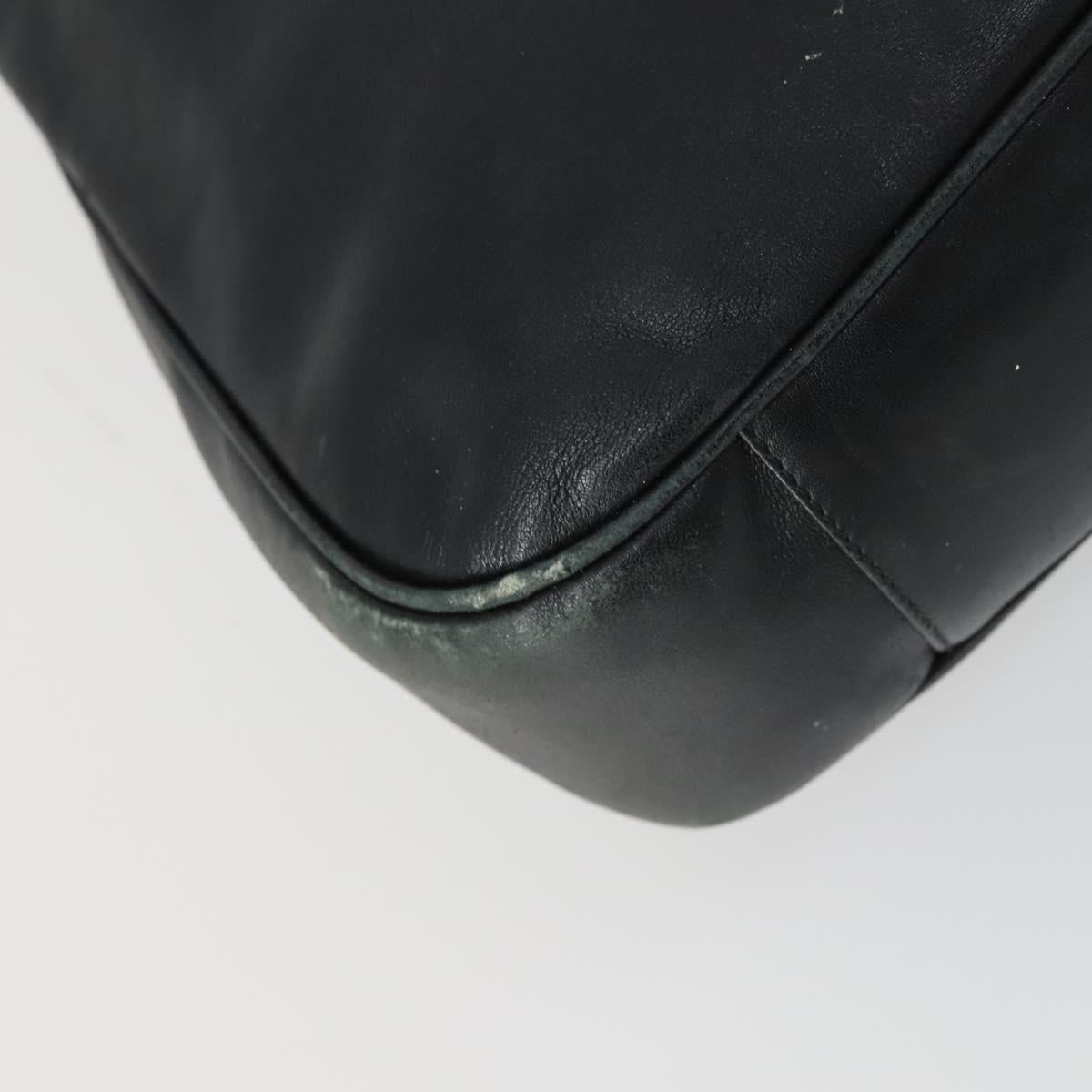 GUCCI Bamboo Hand Bag Leather 2way Black Gold 001 2854 1577 Auth 155217