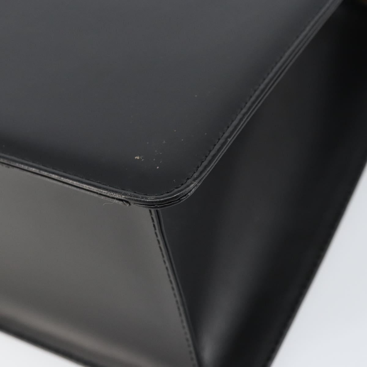 BURBERRY Hand Bag Leather Black Silver Auth 155218