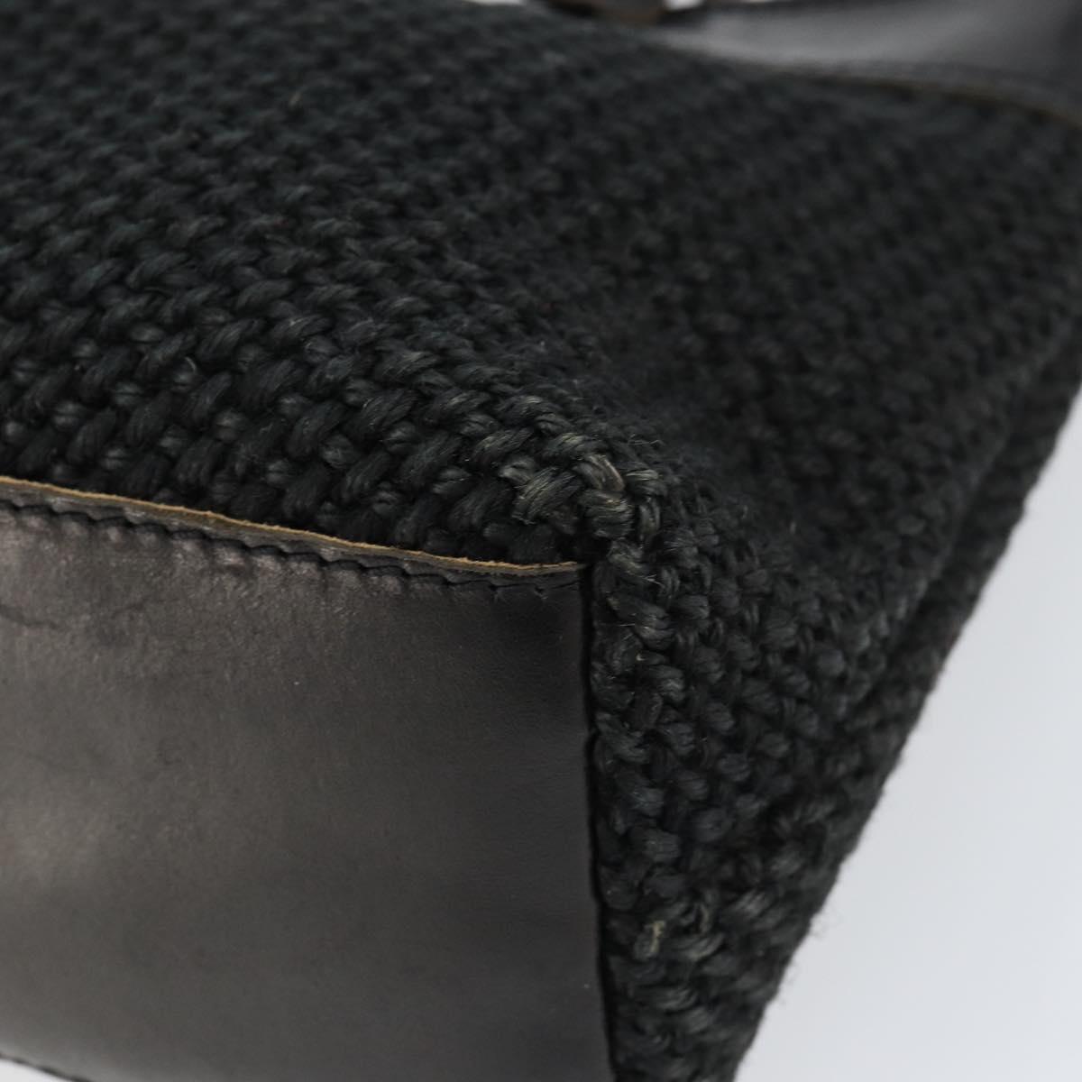 BOTTEGA VENETA Hand Bag Canvas Black Auth 155219