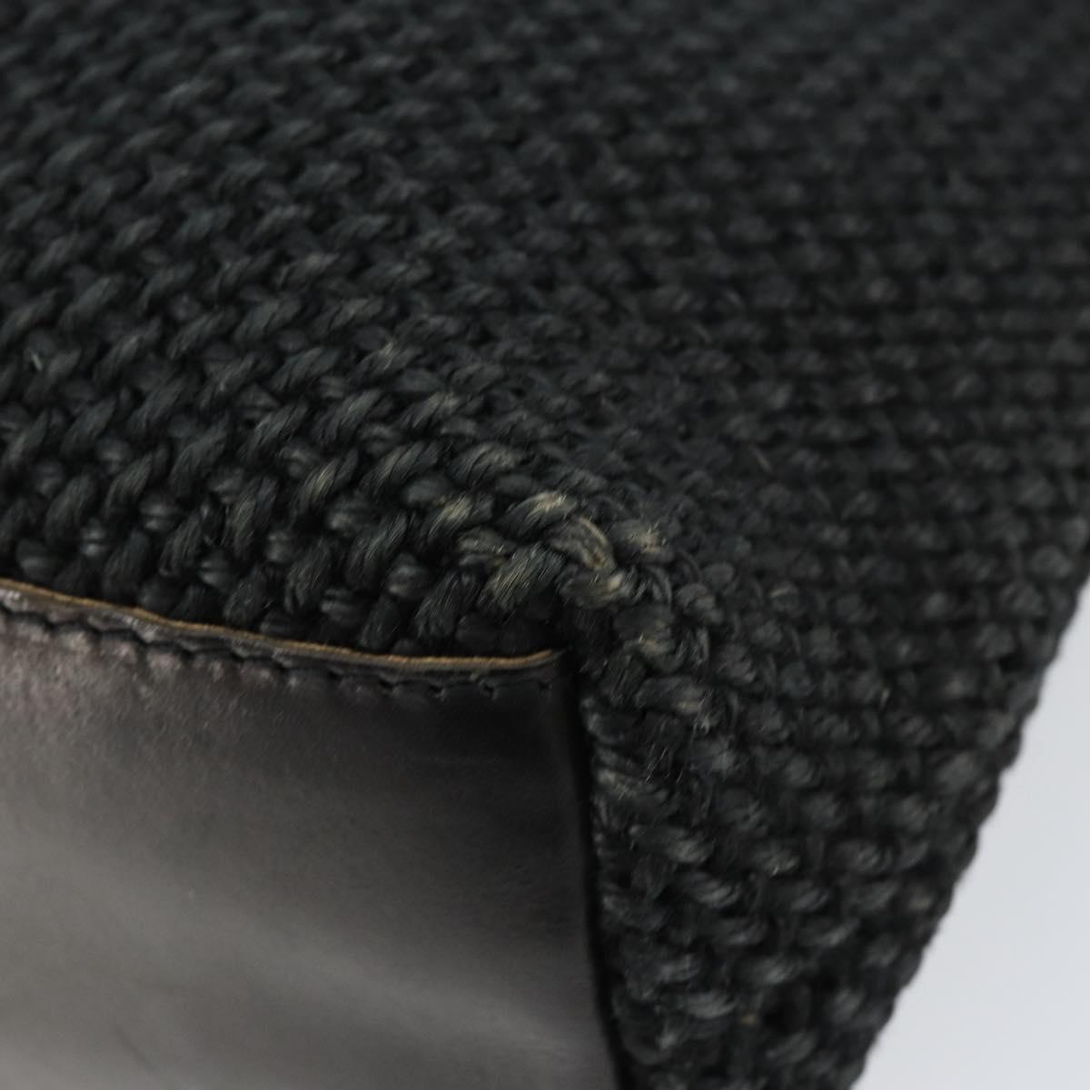 BOTTEGA VENETA Hand Bag Canvas Black Auth 155219