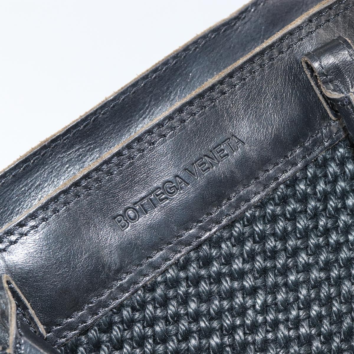 BOTTEGA VENETA Hand Bag Canvas Black Auth 155219