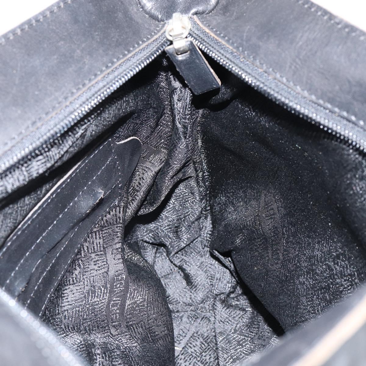 BOTTEGA VENETA Hand Bag Canvas Black Auth 155219