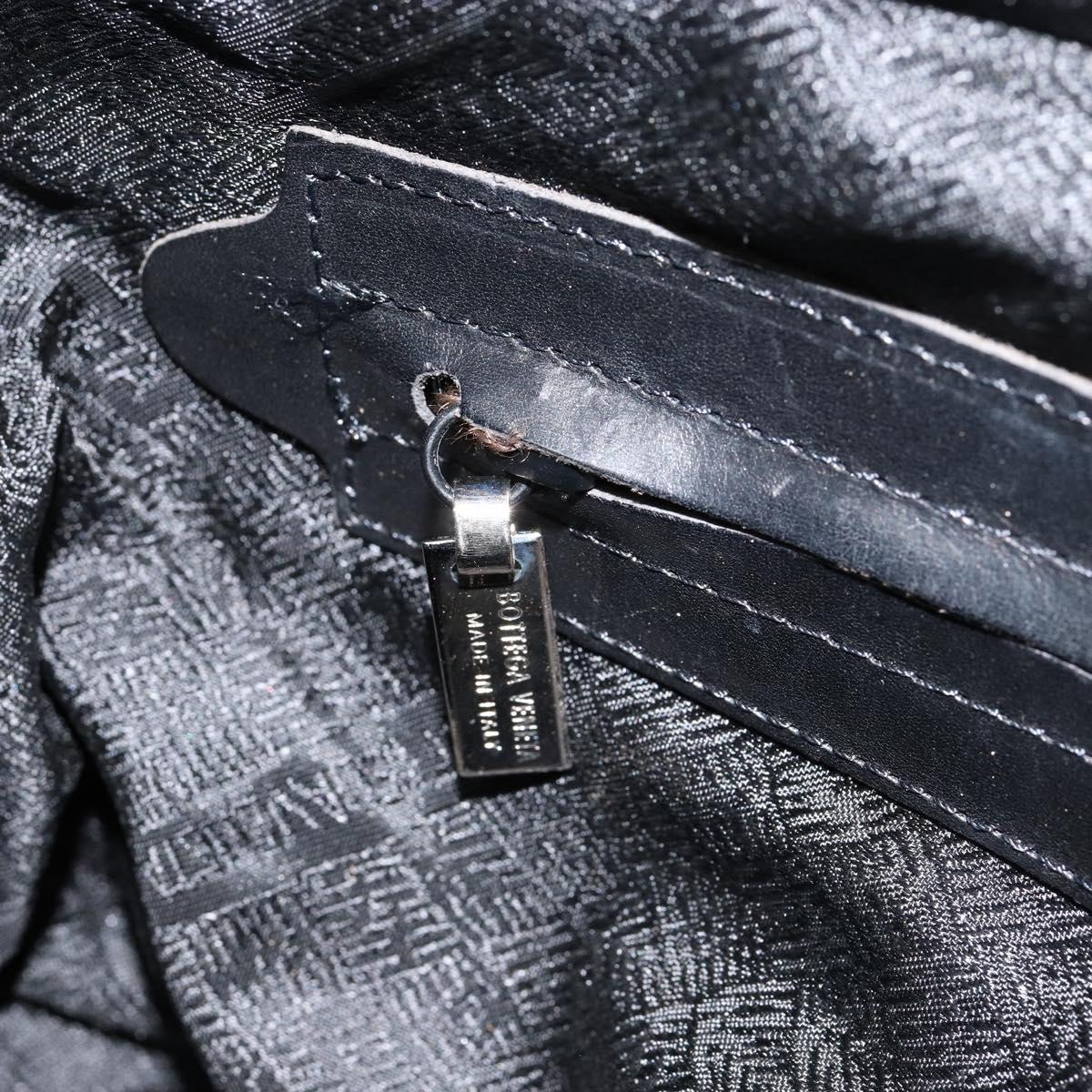 BOTTEGA VENETA Hand Bag Canvas Black Auth 155219