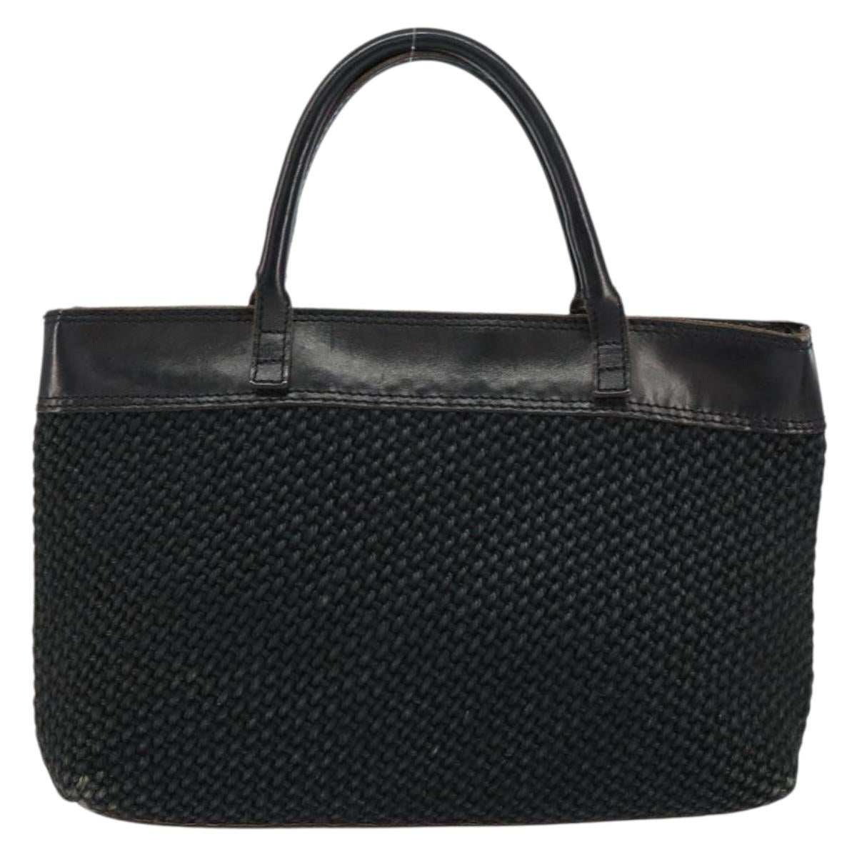 BOTTEGA VENETA Hand Bag Canvas Black Auth 155219