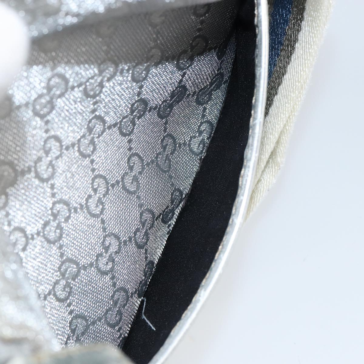 GUCCI GG Canvas Shoulder Bag Silver 147671 Auth 155220