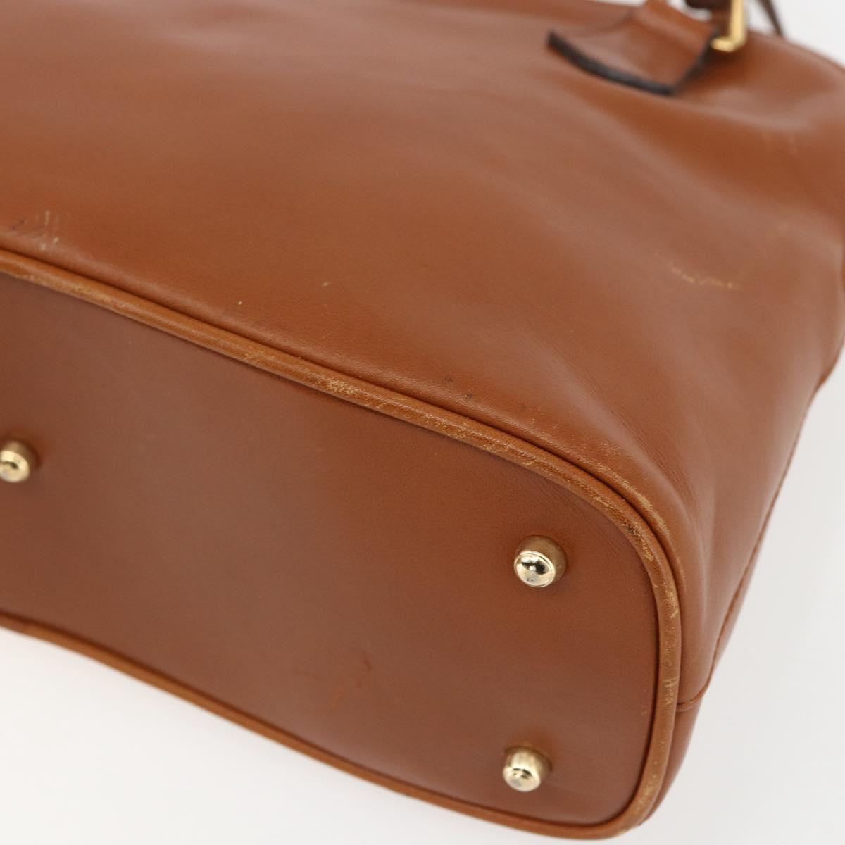 GUCCI Bamboo Hand Bag Leather 2way Brown Gold 000 1274 0290 Auth 155221