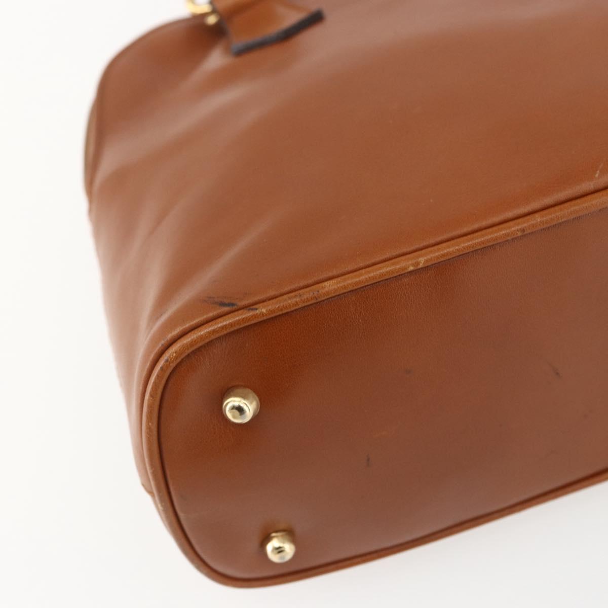 GUCCI Bamboo Hand Bag Leather 2way Brown Gold 000 1274 0290 Auth 155221