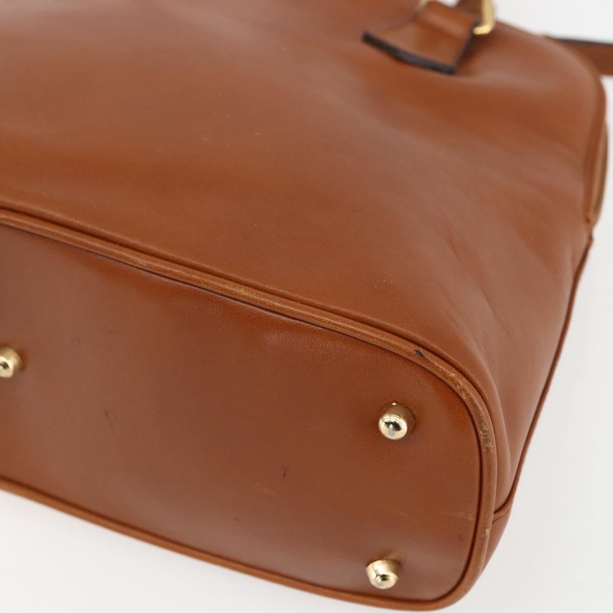 GUCCI Bamboo Hand Bag Leather 2way Brown Gold 000 1274 0290 Auth 155221