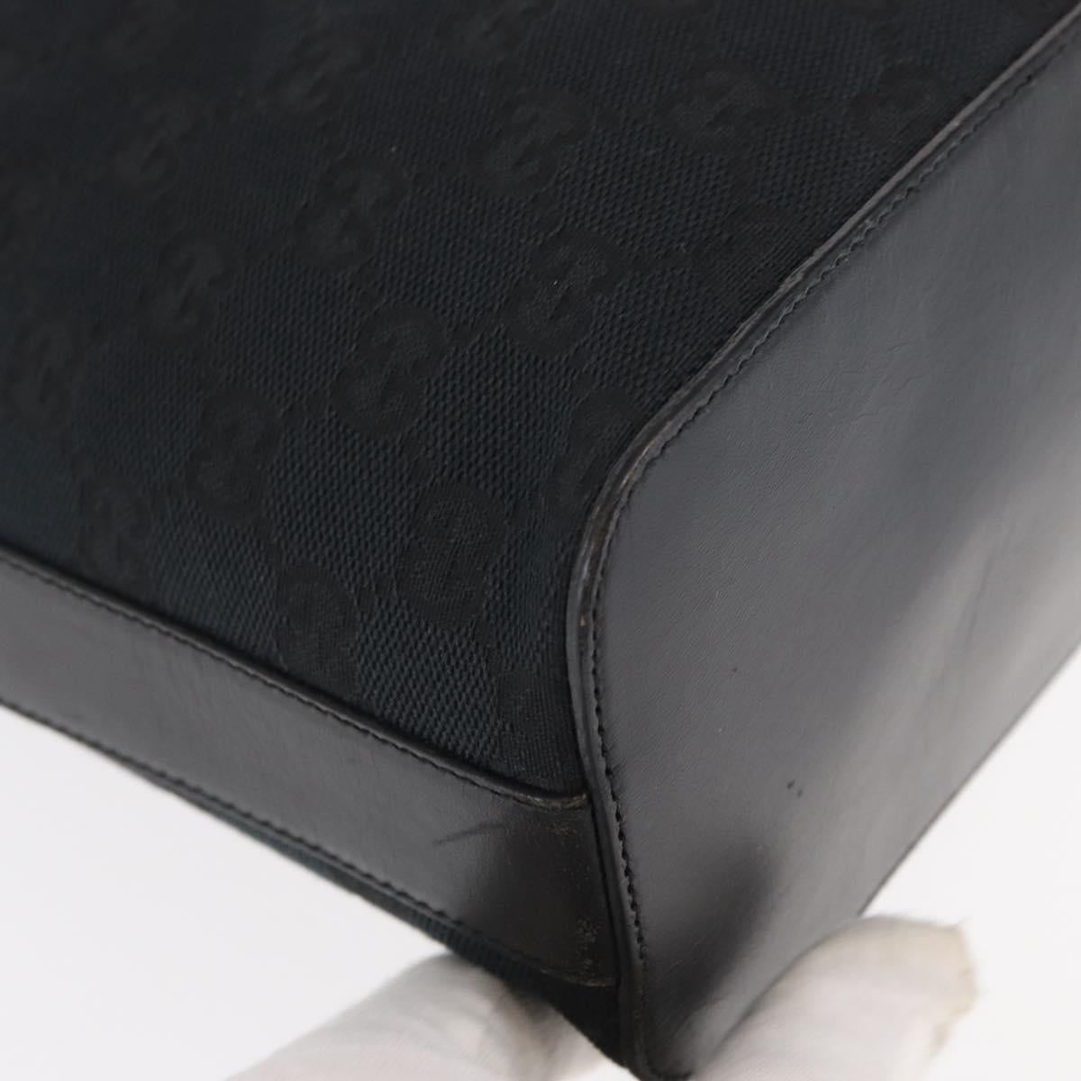 GUCCI GG Canvas Shoulder Bag Black Silver 001 3814 Auth 155222