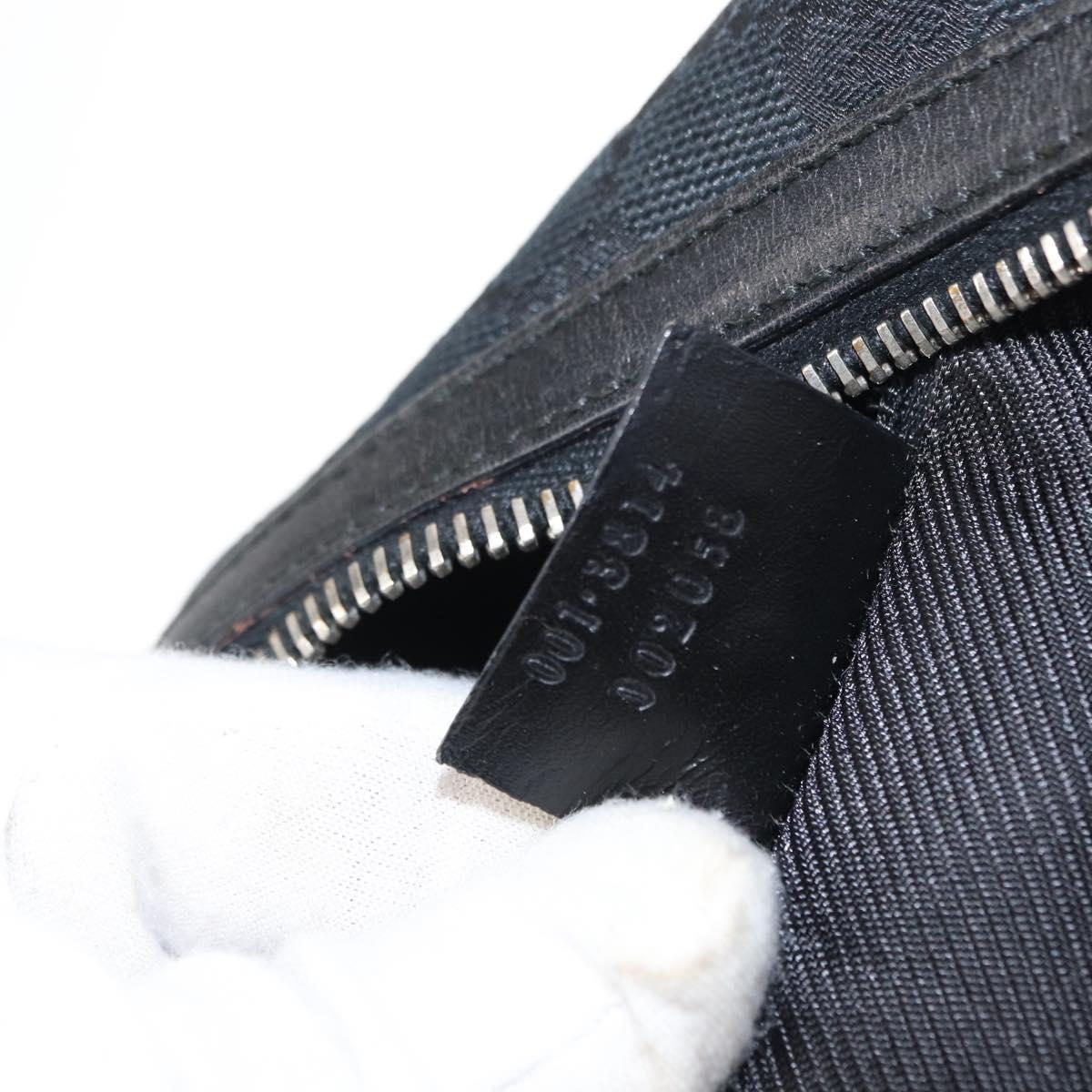 GUCCI GG Canvas Shoulder Bag Black Silver 001 3814 Auth 155222