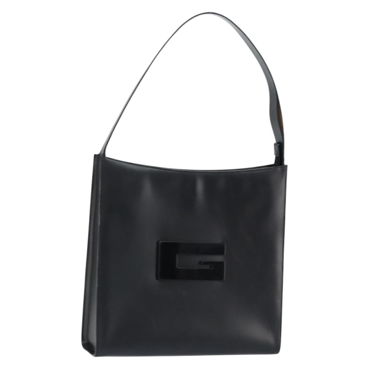 GUCCI Interlocking Hand Bag Leather Black 001 3066 Auth 155223