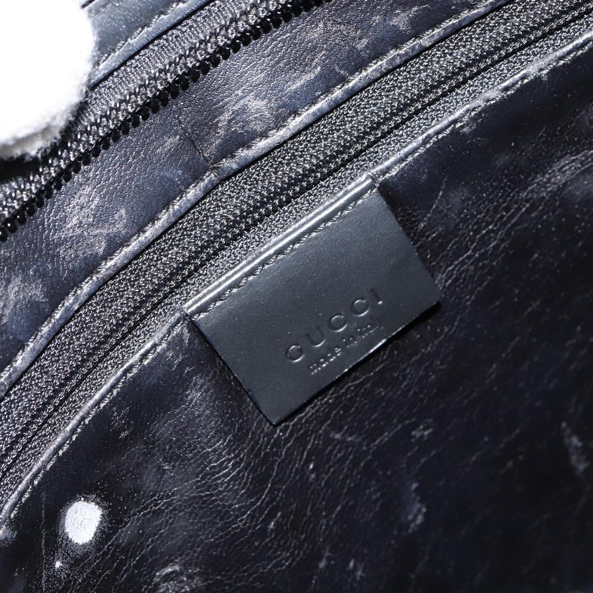 GUCCI Interlocking Hand Bag Leather Black 001 3066 Auth 155223