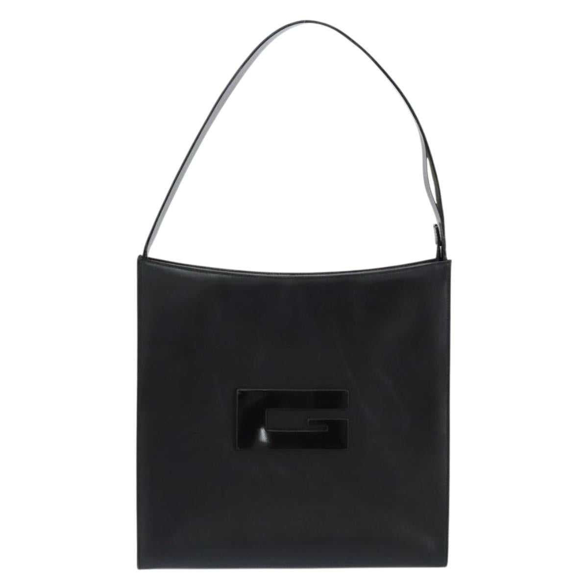 GUCCI Interlocking Hand Bag Leather Black 001 3066 Auth 155223