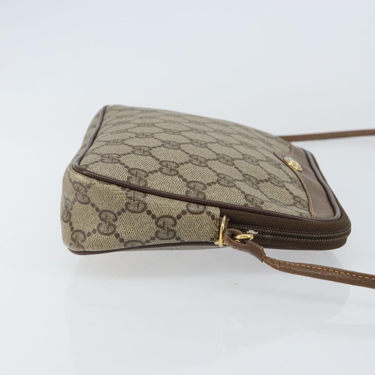 GUCCI GG Supreme Shoulder Bag PVC Beige Gold 97 02 068 Auth 155224