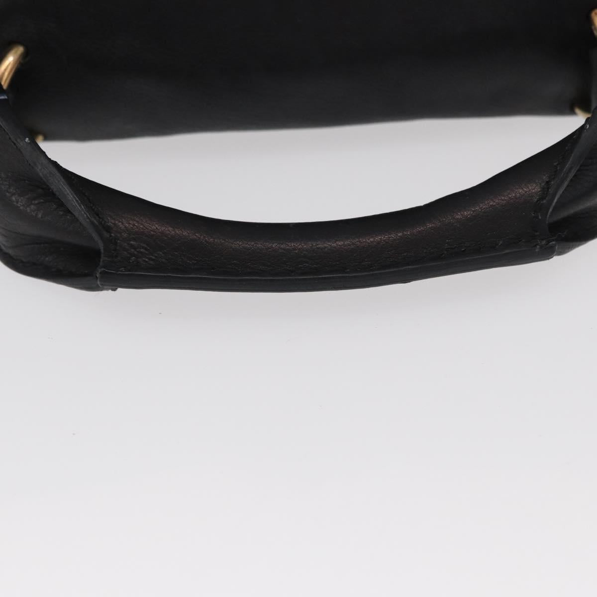Chloe Elsie Hand Bag Leather 2way Black Gold Auth 155225