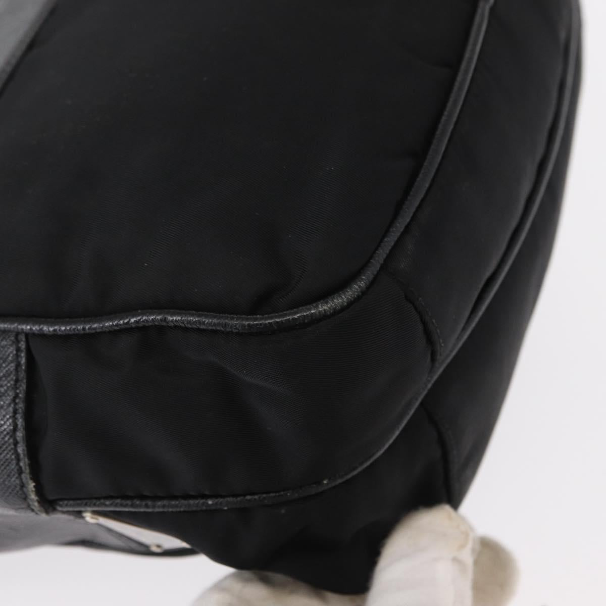 PRADA Shoulder Bag Nylon Black Silver Auth 155226