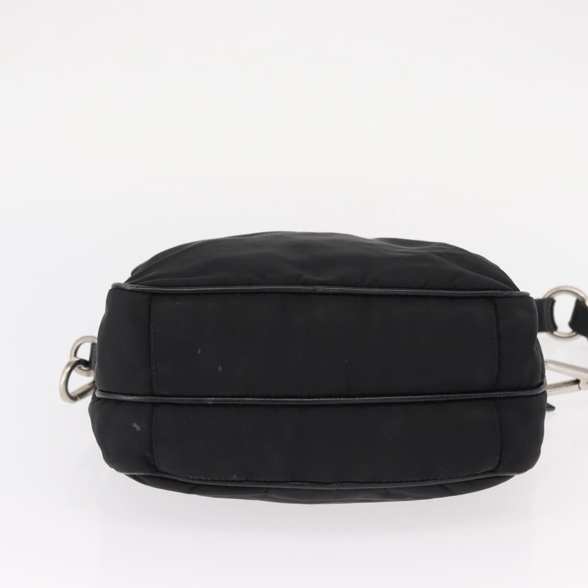 PRADA Shoulder Bag Nylon Black Silver Auth 155226