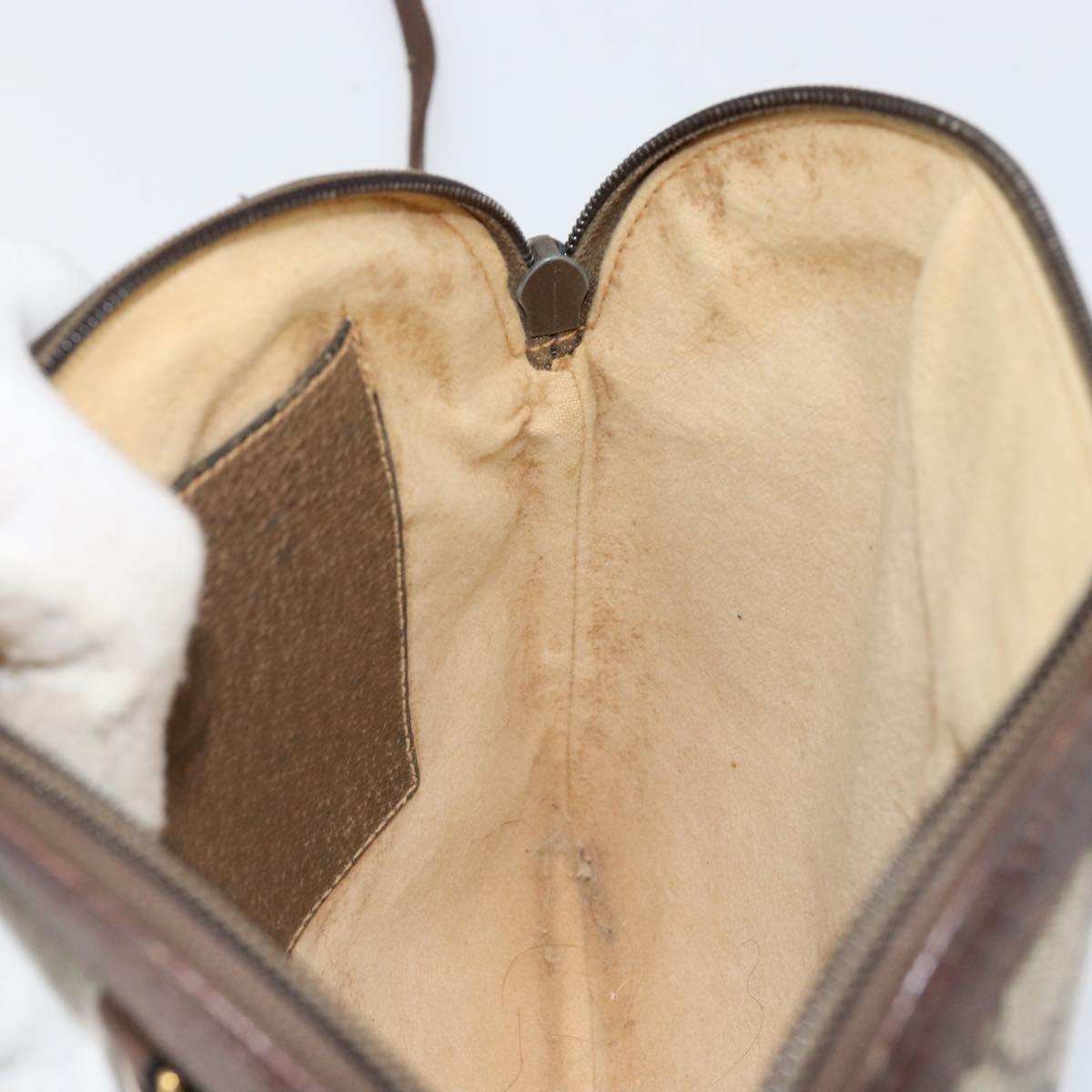 GUCCI GG Supreme Web Sherry Line Shoulder Bag PVC Beige 904 02 047 Auth 155227