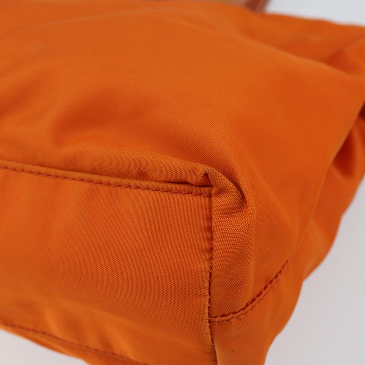 PRADA Tote Bag Nylon Orange Silver Auth 155228