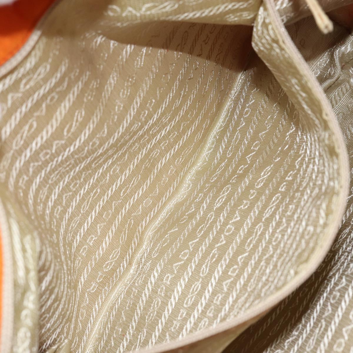 PRADA Tote Bag Nylon Orange Silver Auth 155228