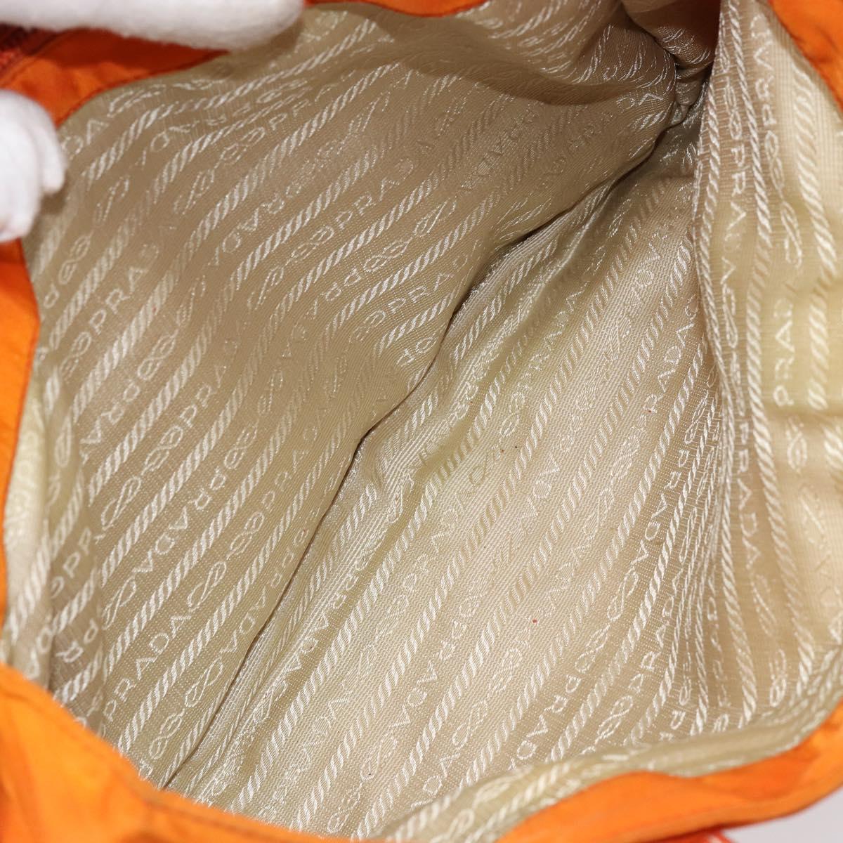 PRADA Tote Bag Nylon Orange Silver Auth 155228