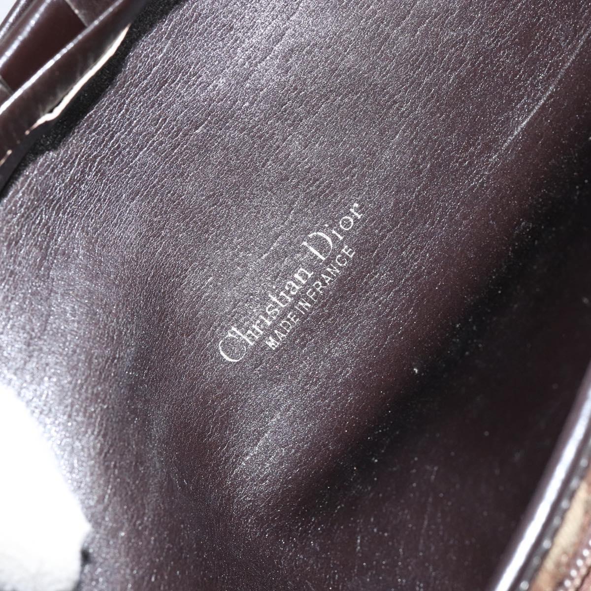 Christian Dior Trotter Canvas Shoulder Bag Beige Gold Auth 155229
