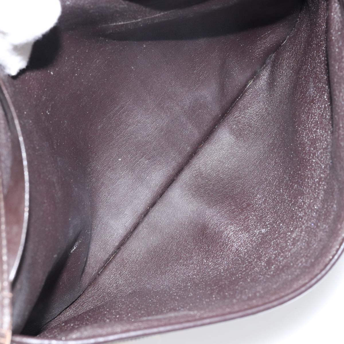 Christian Dior Trotter Canvas Shoulder Bag Beige Gold Auth 155229