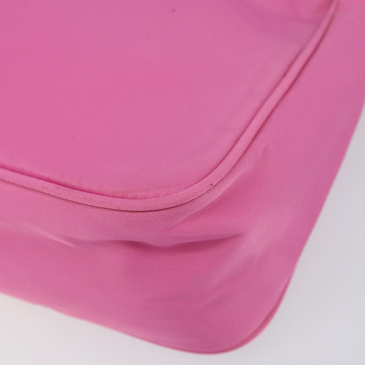 PRADA Hand Bag Nylon Pink Silver Auth 155230V