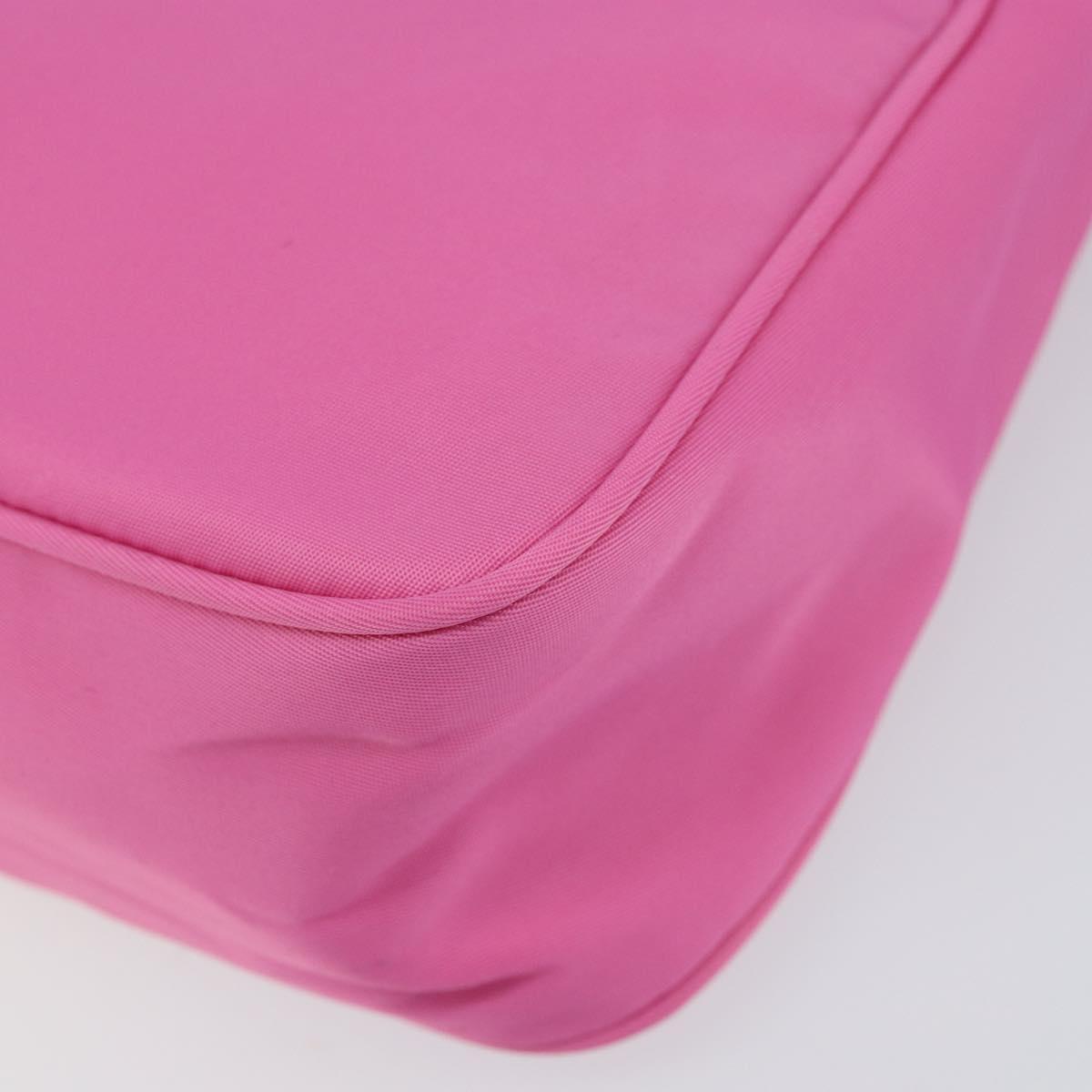 PRADA Hand Bag Nylon Pink Silver Auth 155230V