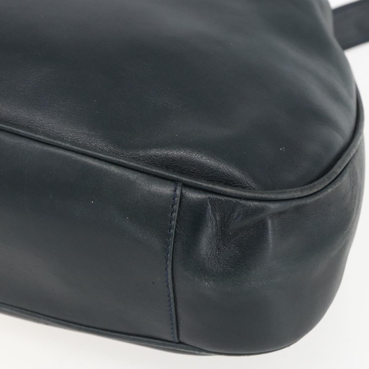 GUCCI Bamboo Hand Bag Leather 2way Black Gold 001 1014 1577 Auth 155231